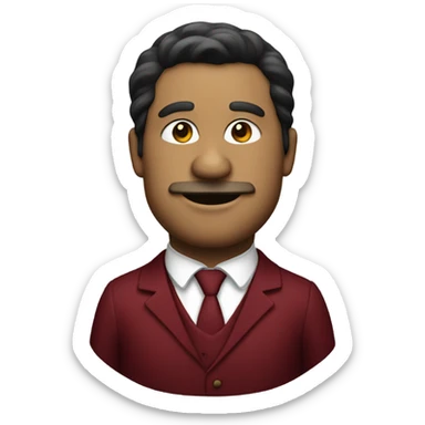 fat banker in dark red velvet suit sticker