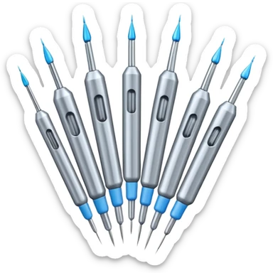 mehrere nadeln von injektionskanüle sticker