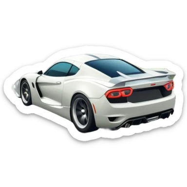 An icon showing a sleek car speeding down a winding road, inspired by Need for Speed. The design features dynamic motion lines, with a stunning, scenic background of mountains and forests. The car races past, creating a sense of thrill and speed. Transparent background. sticker
