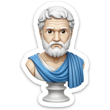 Greek philosopher hyper-realistic white precious marble statue  sticker