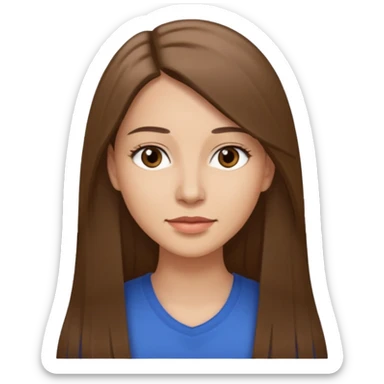 a woman in her 30´s, light skin with medium brown straight hair, long hair. Gray eyes. No eyeglasses. sticker