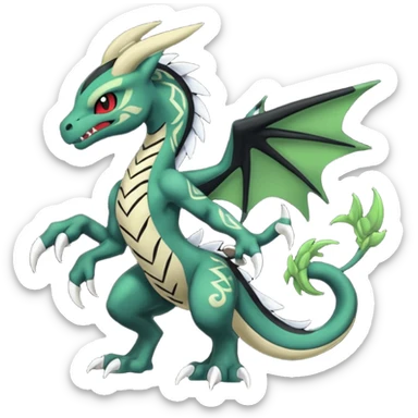 Meloetta-Venom-Stitch-Zekrom-Salandit-fusion, full body, tribal markings  sticker