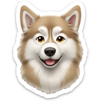 Light brown fluffy husky  sticker