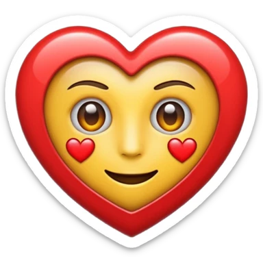Un emoji qui fait un clin d’œil et mélangé à un cœur rouge iPhone  sticker