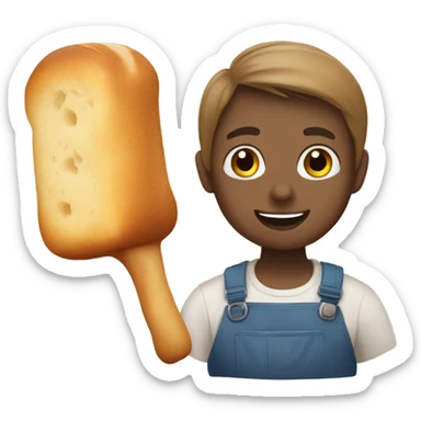 a rabbit and a loaf of bread sticker