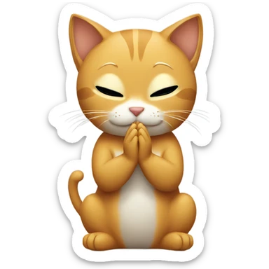 cat praying sticker