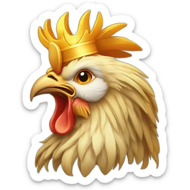 proud and howling golden phoenix rooster with a crown on its head sticker