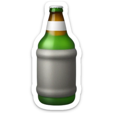 Beerbottle holding curlingstone sticker
