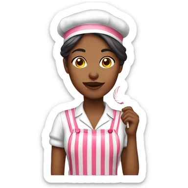 Female candy striper holding lollipop  sticker