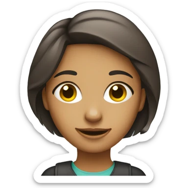 Girl working online customer service sticker