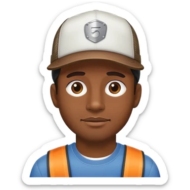 Black guy with a trucker hat sticker