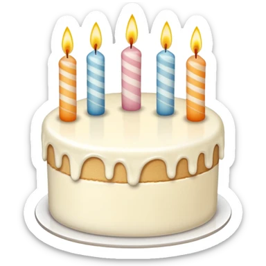 un gateau d'anniversaire dessiner au trait de couleur blanc sticker