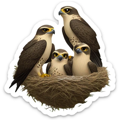 peregreine falcons in nest sticker
