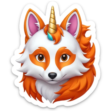 unicorn fox hybrid sticker