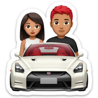 josh king jetset madrid the millionaire internet celebrity panel rank founder and instagram model girlfriend Tefi in Nissan GTR  sticker