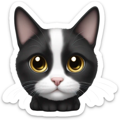 Black and white munchkin cat sticker