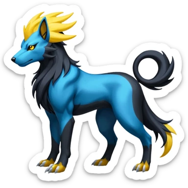 Suicune-Houndoom-Manectric-Luxray-Fakémon-fusion-animal-creature, full body  sticker