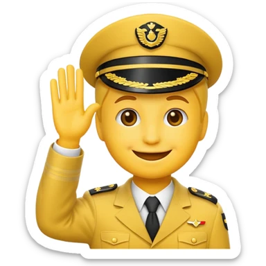 Classic smiling emoji saluting sticker