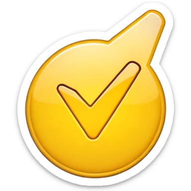 a yellow tick mark symbol sticker