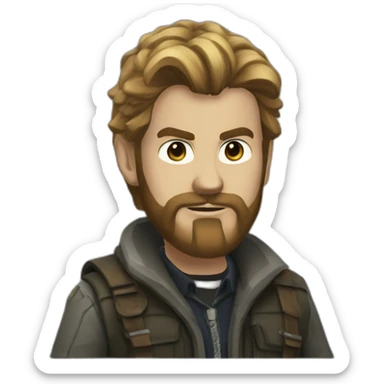 short haired gimli from the alan wake universe sticker