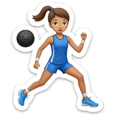 A young girl does sports sticker