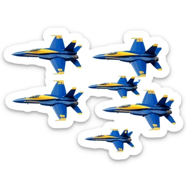 four US Navy Blue Angels f/a-18s flying in diamond formation sticker