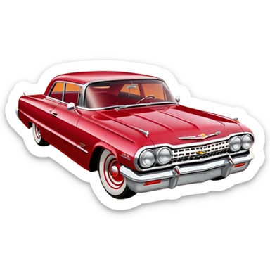 Satan’s streamlined Hot rod custom 1963 impala low rider four door carbon fiber hood body driving through hell  sticker