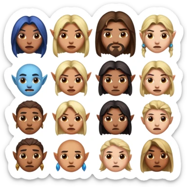 Characters from world of warcraft in different emotion sticker