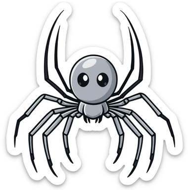 completely gray spider, pure gray spider with eight legs sticker