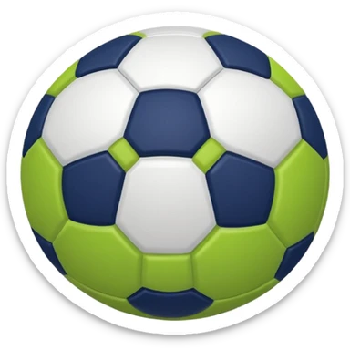 lime green colored football with navy-blue stitching and gray stripes sticker