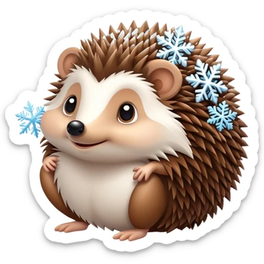 Un erizo con un copo de nieve sticker