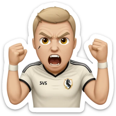 Swansea fan battering Cardiff fan sticker