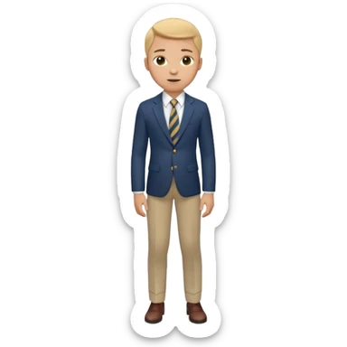 Young man, tailored trousers, a crisp button-down shirt, a blazer, and tie

 sticker