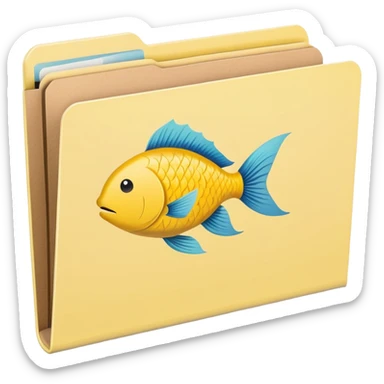 pastel yellow file folder with fish on the cover  sticker