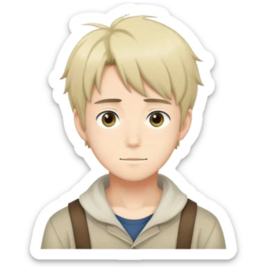 anime guy 21 years old in the Hayao Miyazaki style sticker