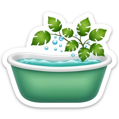Bathtub with leaves for bubbles sticker