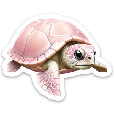 realistic light pink sea turtle sticker