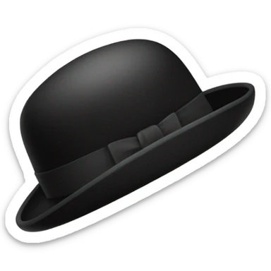 Black bowler hat sticker