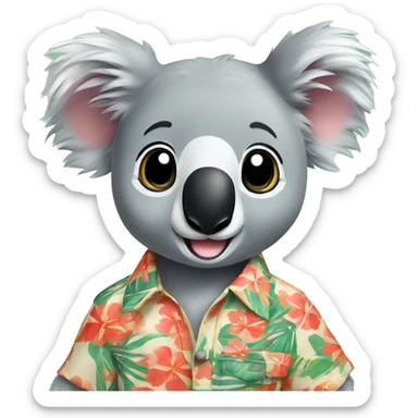 Koala wearing Hawaiian shirt ￼ sticker