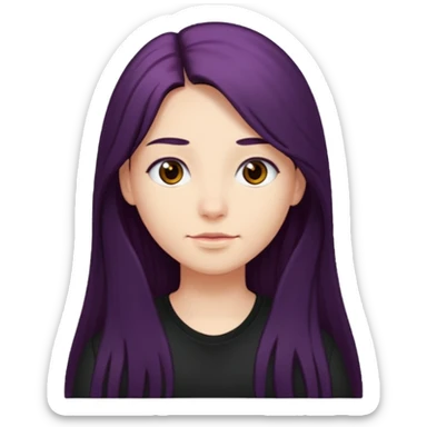 A avatar whit black shirt and berry long hair sticker