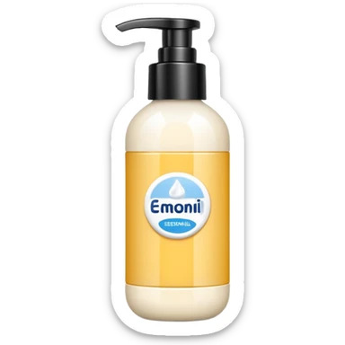 Realistic cleaning essentials with cream color sticker