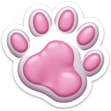 cat paw, cute feline foot with pink paw pads sticker