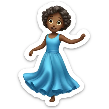 kids in blue dress dancing sticker