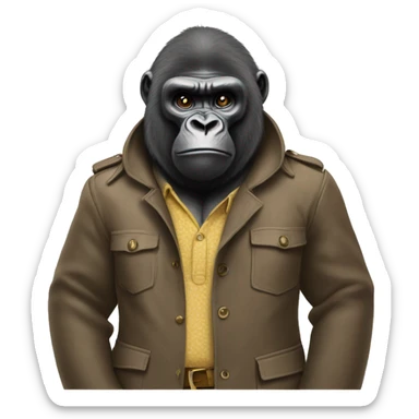 gorilla in paddington bear's clothes sticker