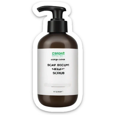 bottle of scalp scrub with label sticker