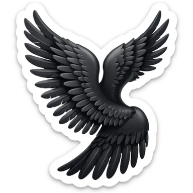 Left black angel wing sticker