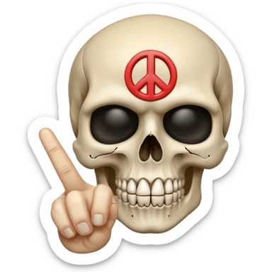 Skull with 🖕✌️ sticker