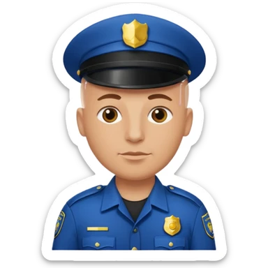 bald police sticker