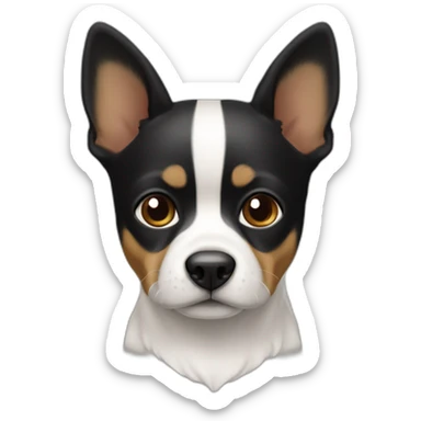 Chiuaua cabeza negra y blanca sticker