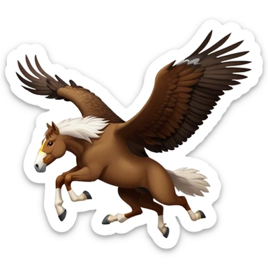 a horse runs after an eagle  sticker